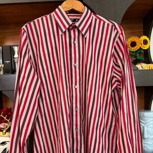 Express Red Striped Button Down